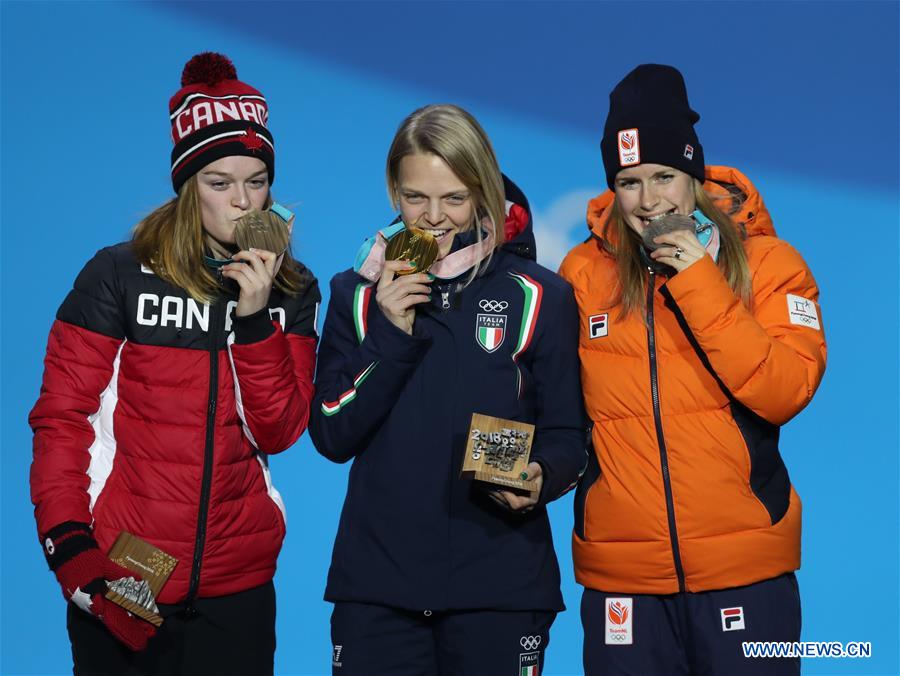 (SP)OLY-SOUTH KOREA-PYEONGCHANG-SHORT TRACK-WOMEN'S 500M-MEDAL CEREMONY