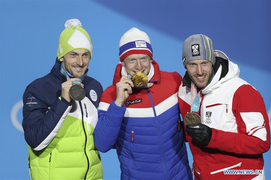 (SP)OLY-SOUTH KOREA-PYEONGCHANG-BIATHLON-MEN'S 20KM INDIVIDUAL-MEDAL CEREMONY