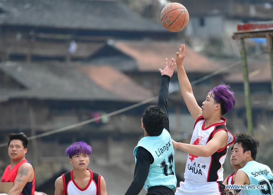 CHINA-GUANGXI-RONGSHUI-MIAO VILLAGE-BASKETBALL (CN)