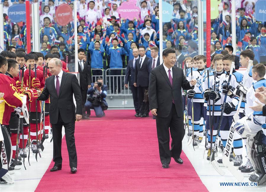 CHINA-TIANJIN-XI JINPING-RUSSIA-PUTIN-ICE HOCKEY (CN)