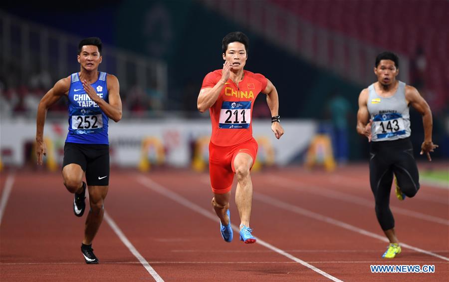 (SP)INDONESIA-JAKARTA-ASIAN GAMES-ATHLETICS-MEN'S 100M QUALIFICATION