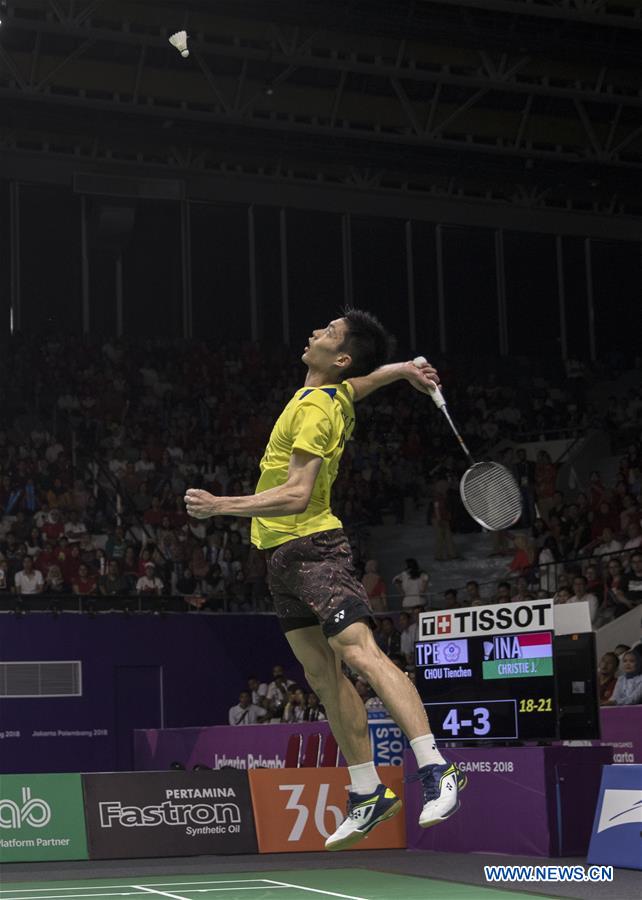 (SP)INDONESIA-JAKARTA-ASIAN GAMES-BADMINTON-MEN'S SINGLES