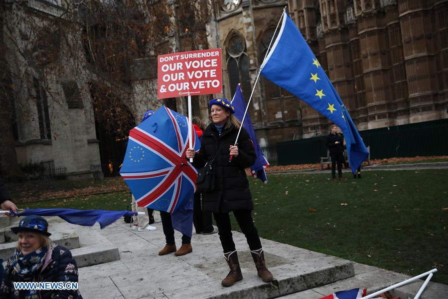 BRITAIN-LONDON-BREXIT VOTE-PUTTING OFF-PROTEST