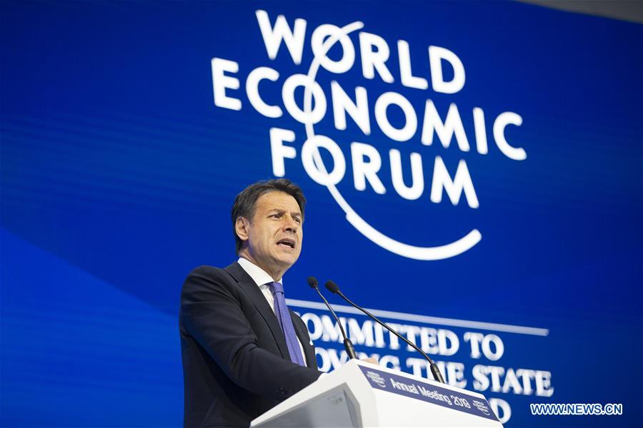 SWITZERLAND-DAVOS-WEF-ANNUAL MEETING-ITALY-CONTE