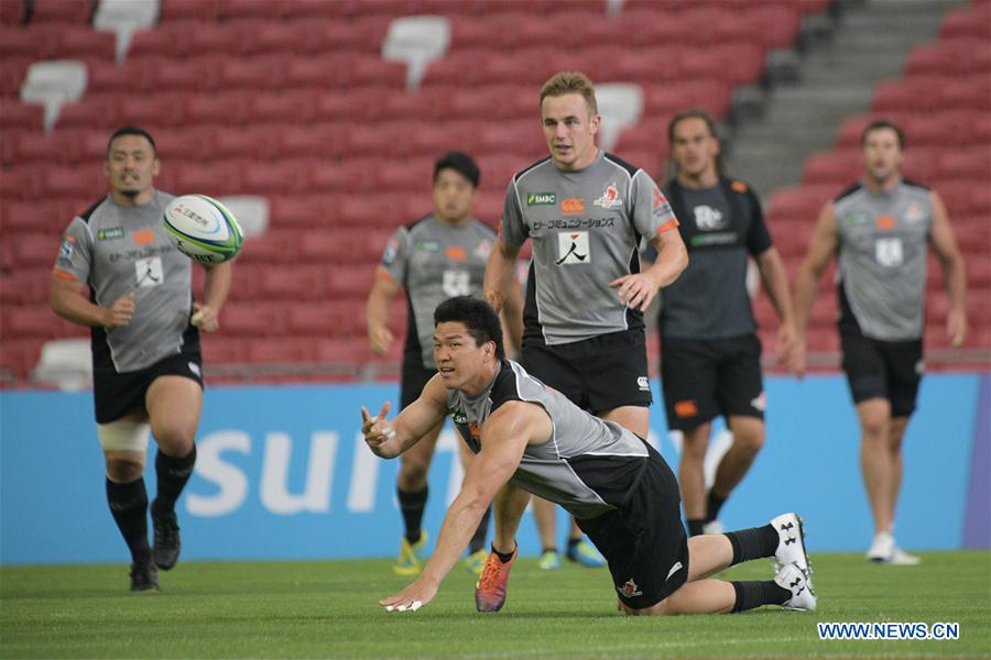 (SP)SINGAPORE-RUGBY-SUPER MATCH-SUNWOLVES-TRAINING