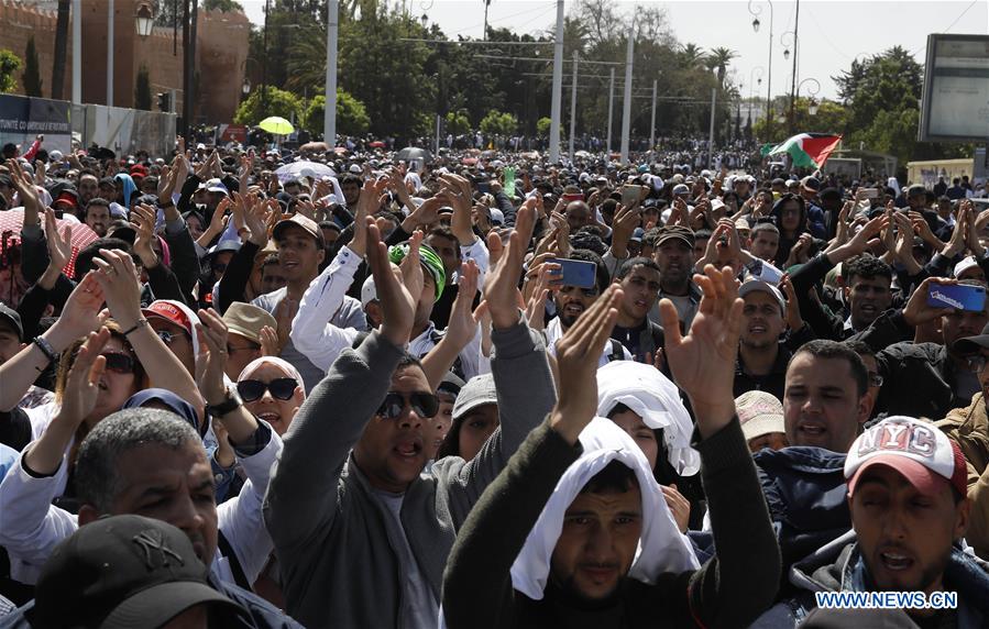 MOROCCO-RABAT-MARCH-FREE EDUCATION