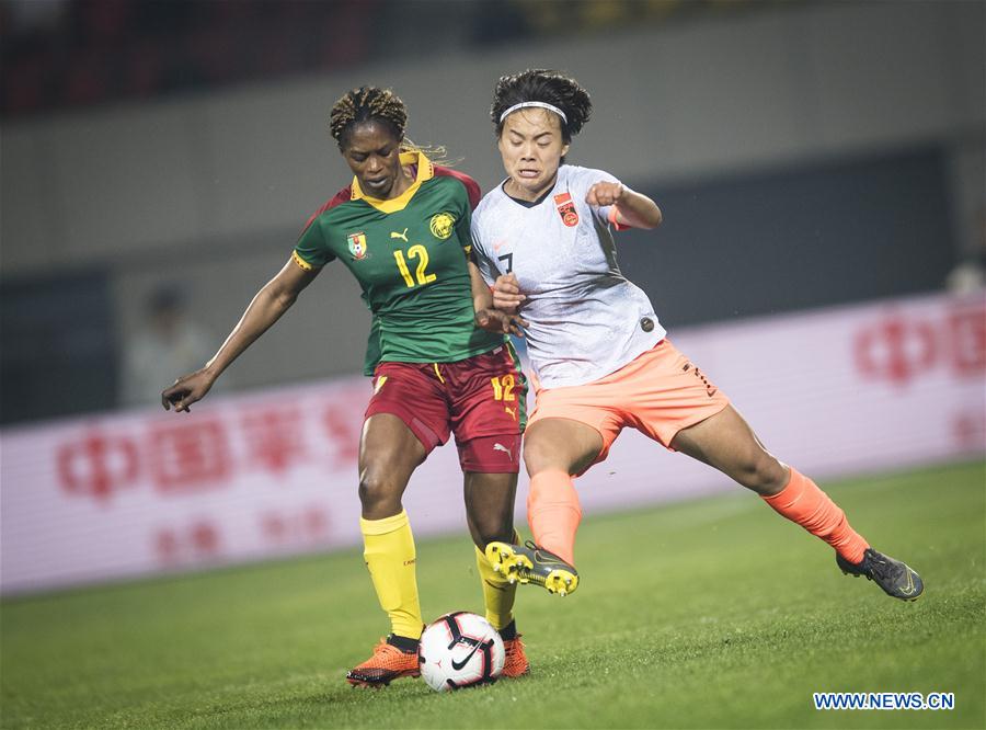 (SP)CHINA-WUHAN-FOOTBALL-INTERNATIONAL WOMEN'S FOOTBALL TOURNAMENT WUHAN 2019 FINAL-CHINA VS CAMEROON