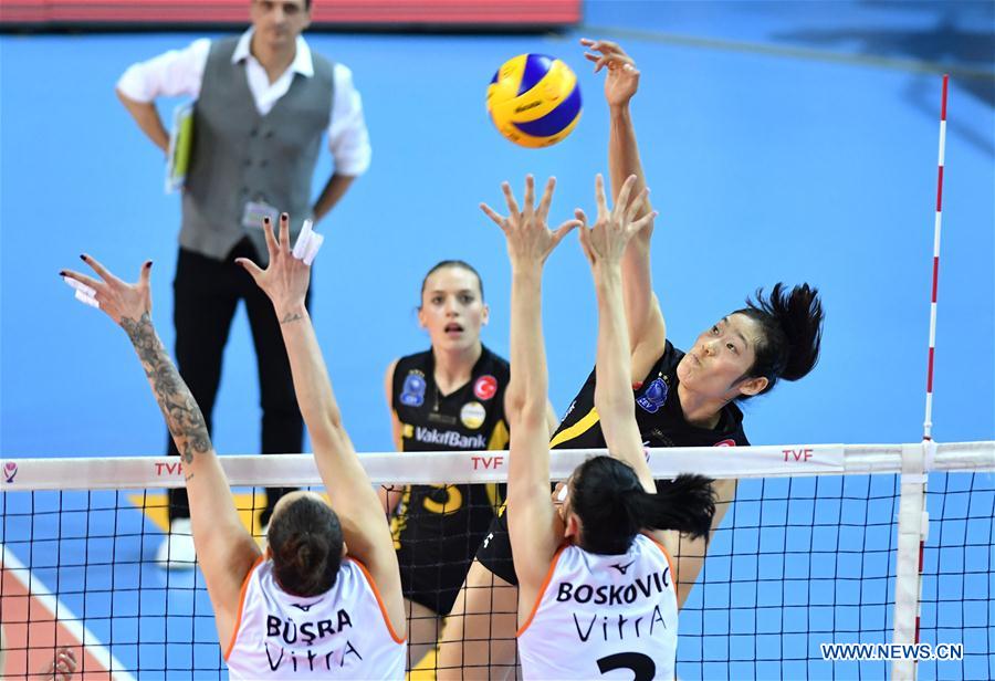 (SP)TURKEY-ISTANBUL-VOLLEYBALL-TURKISH WOMEN LEAGUE-VAKIFBANK VS ECZACIBASI