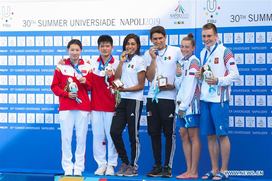 (SP)ITALY-NAPLES-SUMMER UNIVERSIADE-DIVING-PLATFORM SYNCHRO MIXED-FINAL