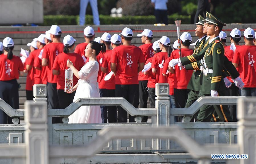 (SP)CHINA-NANCHANG-7TH MILITARY WORLD GAMES-FLAME LIGHTING CEREMONY AND TORCH RELAY