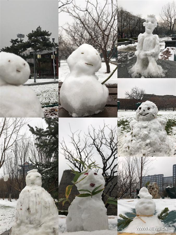 (BeijingCandid)CHINA-BEIJING-WINTER-SNOWMAN (CN)