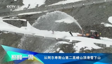 從阿爾卑斯山第二高峰山頂滑雪下山