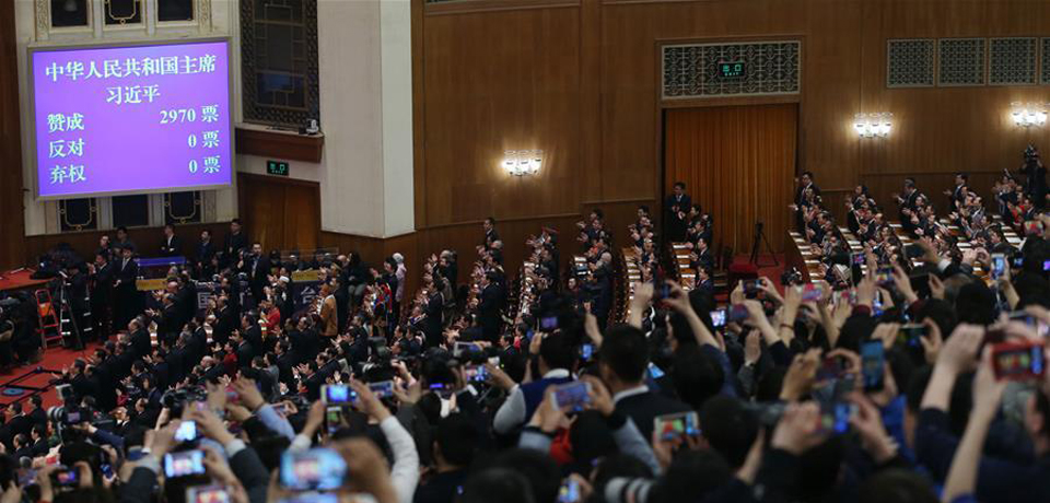 3月17日：十三屆全國人大一次會議第五次全體會議